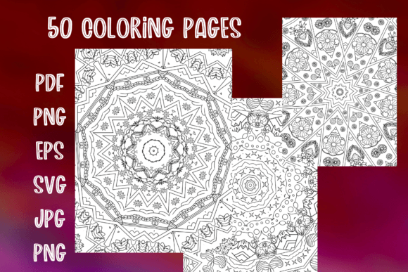 50 Coloring Page Bundle: Graphics & Coloring Pages Amp