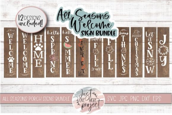 All Seasons Welcome Sign Bundle SVG: Graphics for Crafts Sellers