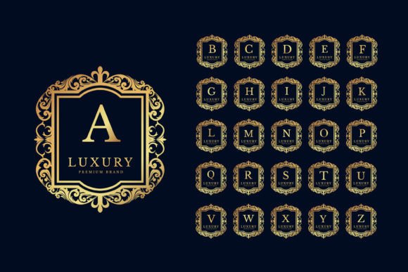 Alphabet Initial Luxury Logo Ornament: Graphics & Logos