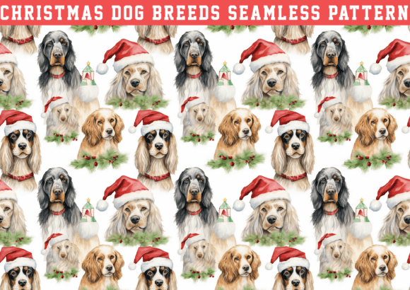 Christmas Dog Breeds Wrapping Pattern Graphics Review
