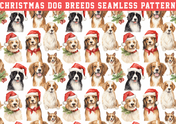 Christmas Dog Breeds Wrapping Seamless Pattern Review