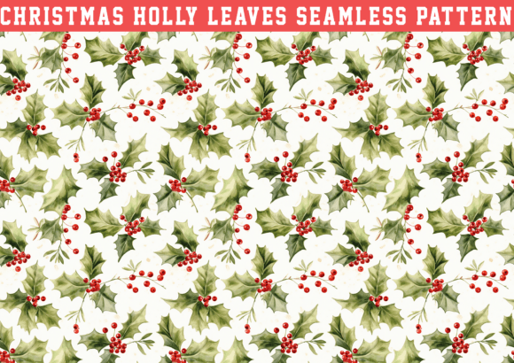Christmas Holly Pattern Graphics for Handmade Products