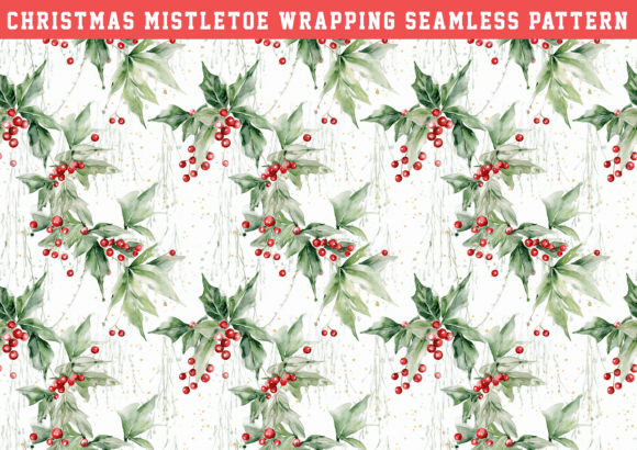 Christmas Mistletoe Wrapping Seamless Graphics Review