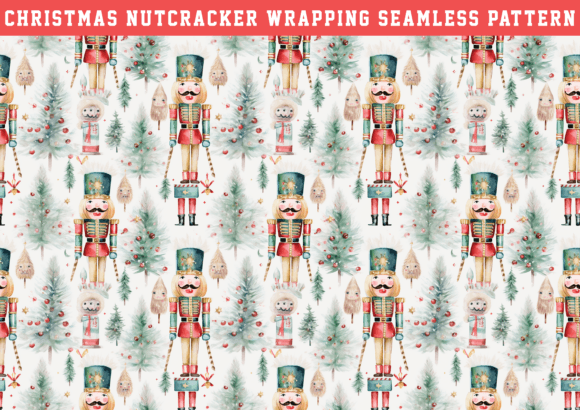 Christmas Nutcracker Wrapping Pattern: Graphics & Patterns