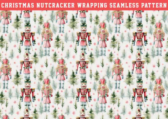 Christmas Nutcracker Wrapping Seamless Graphics Pattern