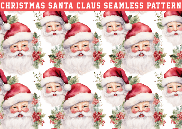 Christmas Santa Claus Seamless Pattern Graphics