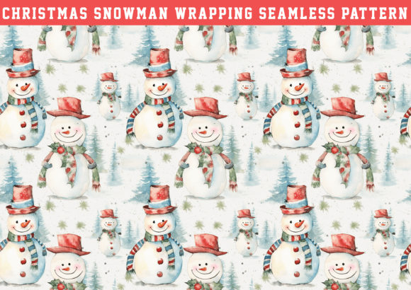 Christmas Snowman Wrapping Pattern: Graphics & Patterns