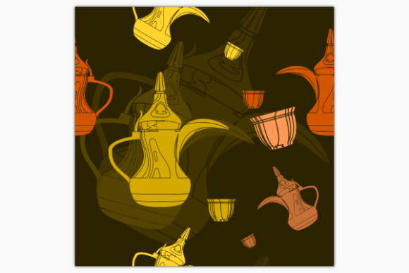 Dallah Pot and Finjan Cup Dark Pattern: Graphics & Patterns