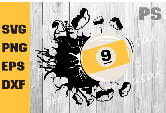 Detailed Billiards 9 SVG: Premium Graphics for Crafts