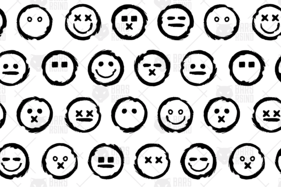 Grunge Smile Flat Seamless Pattern: Graphics & Patterns