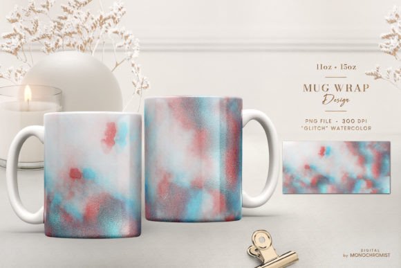 Mug Wrap Iridescent Watercolor PNG Review