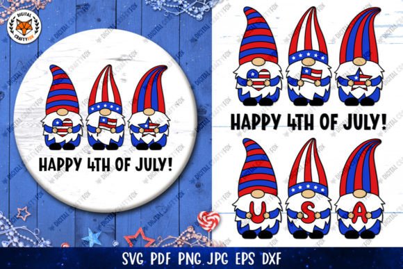 Patriotic Gnomes SVG: Graphics & Crafts for 4th of July