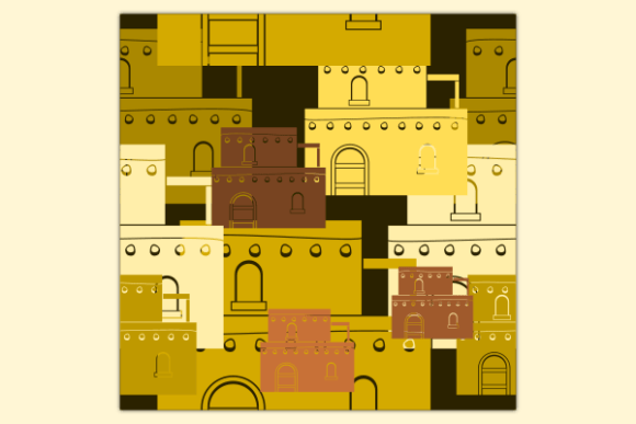 Simple Two Floor Arab House Dark Pattern: Graphics & Patterns