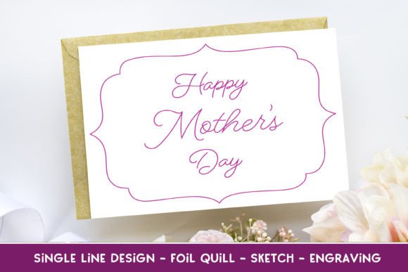 Single Line Happy Mother s Day Graphic Design for Crafts