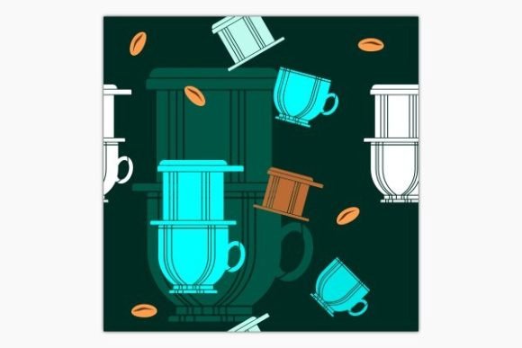 Vietnam Coffee and Beans Dark Pattern: Graphics & Patterns for Sellers