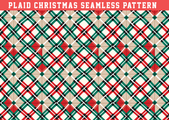 Vintage Plaid Christmas Seamless Pattern: Graphics & Patterns