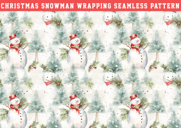 Watercolor Christmas Snowman Pattern: Graphics & Patterns Review