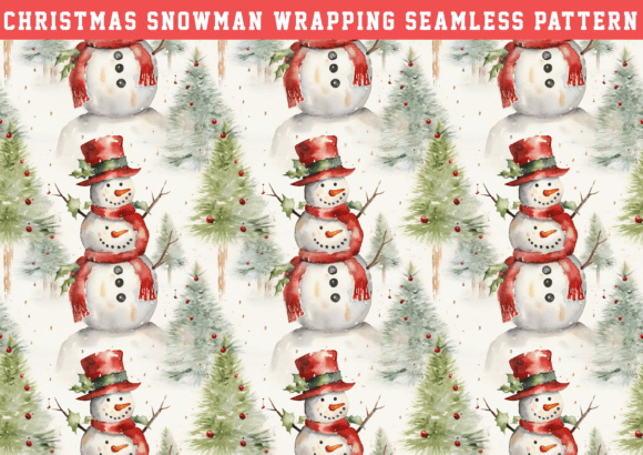Watercolor Christmas Snowman Seamless: Graphics & Patterns Review