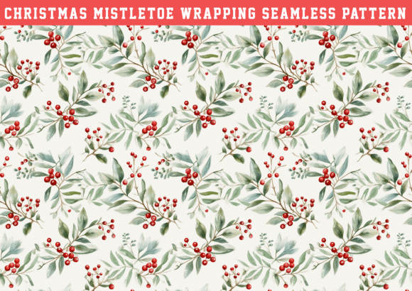 Watercolor Mistletoe Seamless Pattern: A Graphics Review